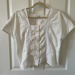 White button down Esby blouse.